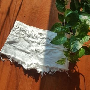 Levi's 501 White Cutoff Shorts